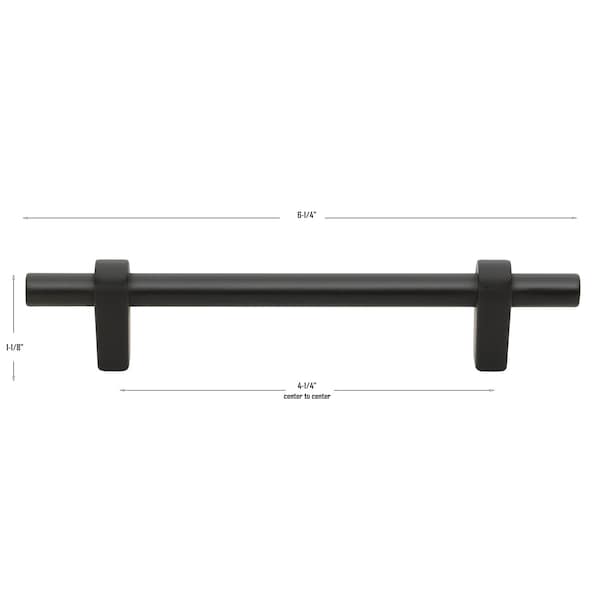 4-1/4 In. Center To Center Matte Black European Cabinet Pull - 4148-S-MB, 25PK